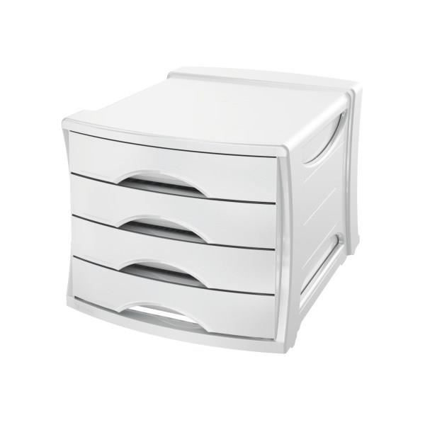 Arkivblock - ESSELTE - 4 lådor - A4 - Stapelbar - Anti-chock polystyren Vit