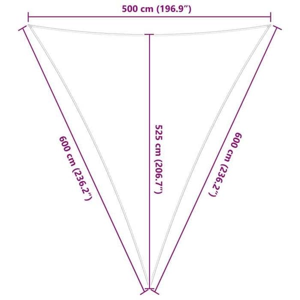 vidaXL Ljusgrå och vit skuggduk 5 x 6 x 6 m 42031209