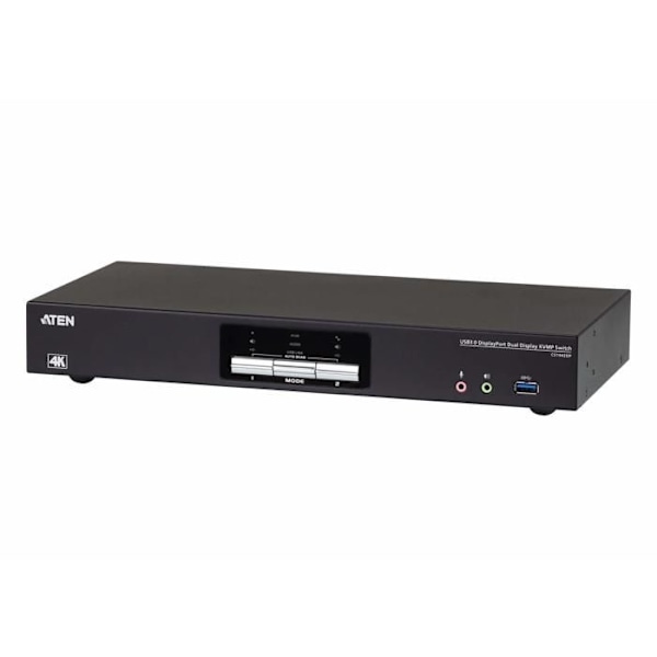 KVM-switch - ATEN - CS1942DP - 2 portar - USB - DisplayPort - Avancerad video Svart