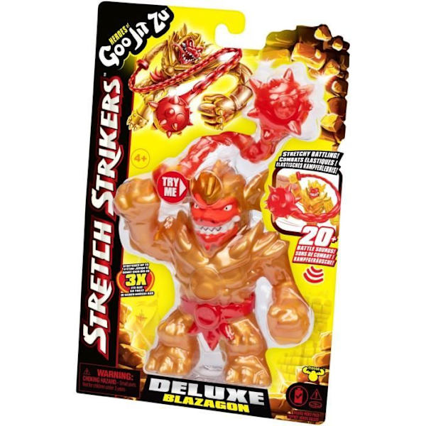 Deluxe Stretch Strikers Blazagon Figur 11 cm - HEROES OF GOO JIT ZU - Ljudkrigarhjälte med utdragbart vapen