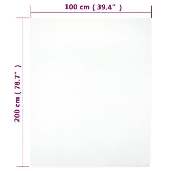 136242 vidaXL Fitted Sheet Jersey Vit 100x200 cm Bomull