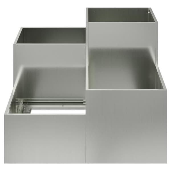 Jardinière - 80x80x60 cm - Galvaniserat stål - Grå - Modernt design Grå