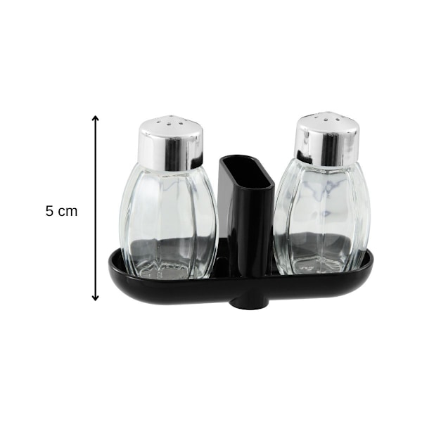 Fackelmann salt och peppar shaker set ref. 47318 Klar, rostfri, svart