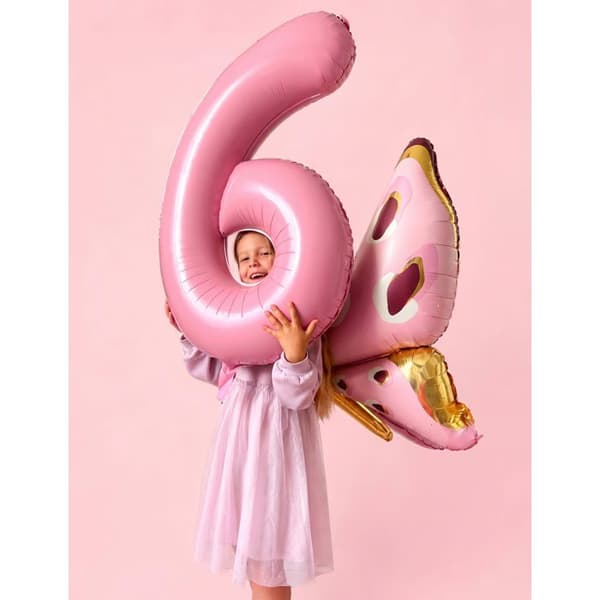 Pastellrosa stor ballong siffra 86 cm - Siffra 8