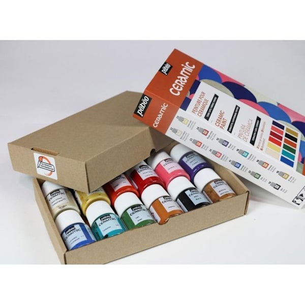 Set med 12 keramiska färger - 12 x 20 ml Flerfärgad