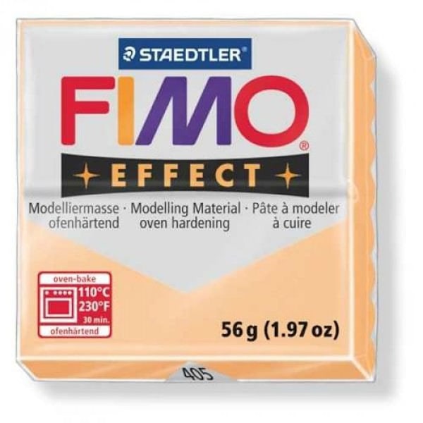 Polymerlera - Staedtler - Fimo Effect Peche 405 - 56g - Ugnshärdning 110°C - Orange färg Persika