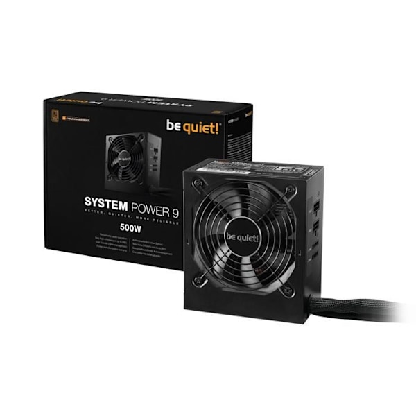 Strömförsörjning - var tyst! - SYSTEM POWER 9 - 500W - 4 PCIe-kontakter - Fläkt 120 mm