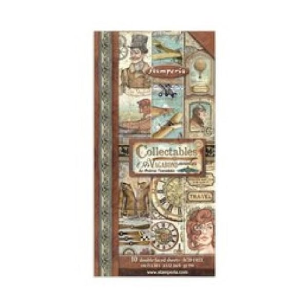 Scrapbookingpapper - STAMPERIA - Sir Vagabond Aviator - 30x15 cm - Flerfärgad Flerfärgad