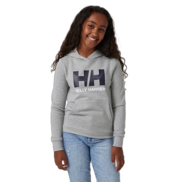 Helly Hansen logo 2.0 barnhuvtröja - gråmelerad - 12 år Grå mix 8 år