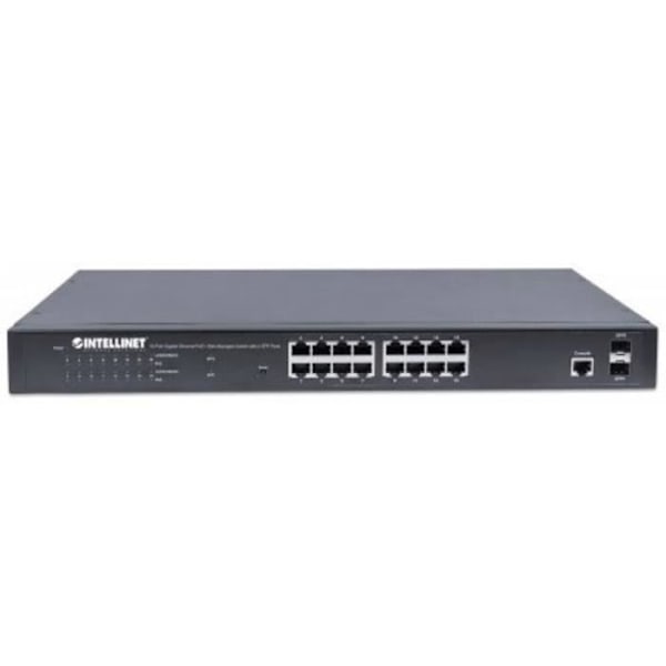 Nätverksswitch - INTELLINET - 561198 - 16 portar - Gigabit Ethernet - PoE-funktion