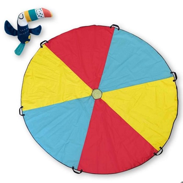 Parachut - SES Creative - Flygande tukan - Diameter 2 meter - För 2 till 6 barn - Garanterad nöje