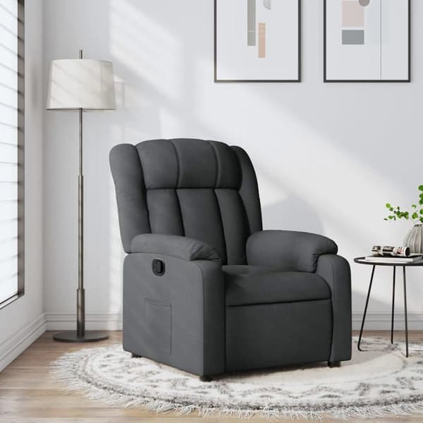 vidaXL Grå mörk tygfåtölj 3205773