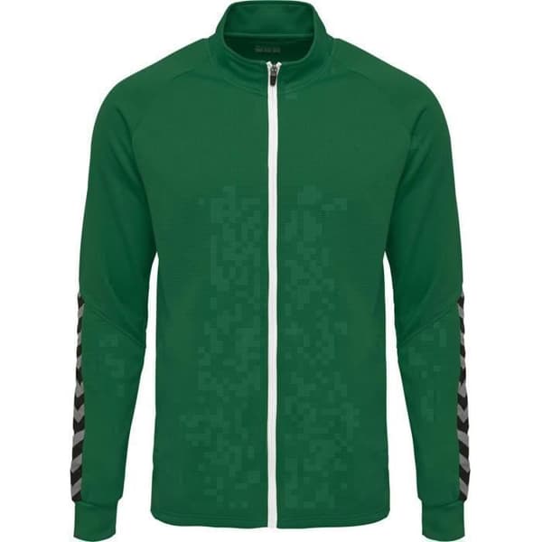 Junior jacka - Hummel - Zip Authentic Poly - Grön/vit - Långa ärmar - Ventilerande Grön/vit 16 år gammal