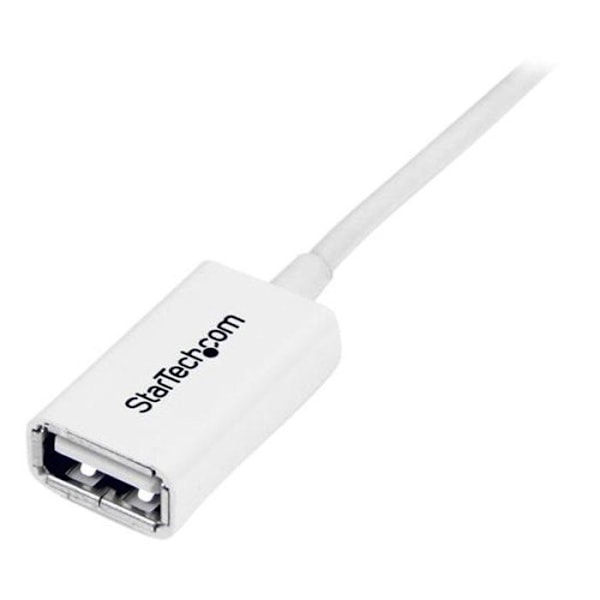 USB-förlängningskabel - STARTECH - 1 m - Vit - Dubbelskärmad - Gjuten