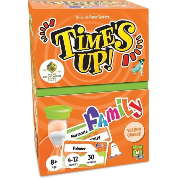 Asmodée - Repos Production - Time's Up! : Familj - Orange version - Brädspel - Från 8 år - 4 till 12 spelare - 30