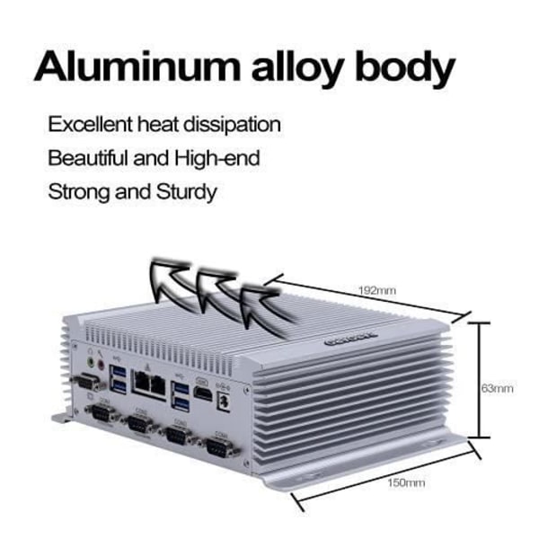 Mini Industrial PC - BASOARO - Core i7 4500U - 8GB RAM - 256GB SSD - Dual LAN - HDMI - VGA - RS232 COM-port