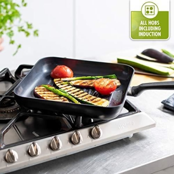 GreenPan CC001661-001 Memphis 28 cm Grillpanna - 100% utan PFOA-PFA - Hälsosam keramisk non-stick beläggning - för CC001661-00