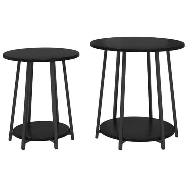 Sidobord - Svart Trä - 50 cm - Modern Design - Lätt montering Svart