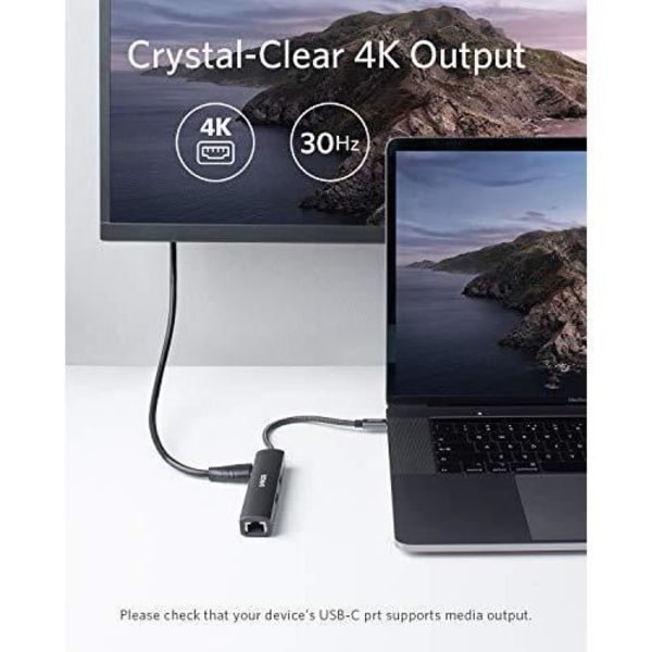 5 i 1 USB-C-hubb - Anker - PowerExpand+ - 3 USB 3.0-portar - 1 4K HDMI-port - 1 Ethernet-port