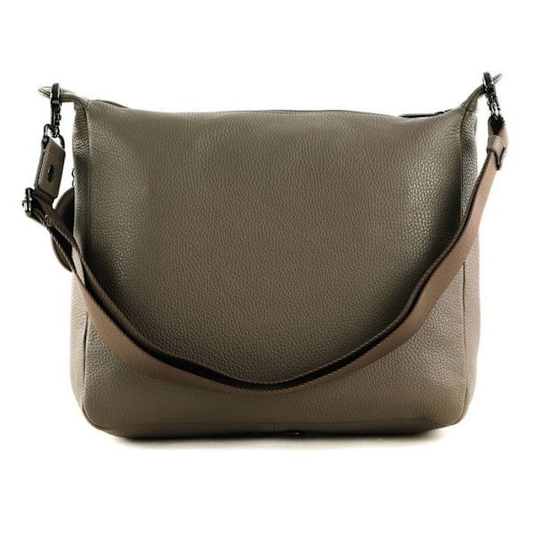 Axelväska - MANDARINA DUCK - Mellow Leather Crossover - Kalvskinn - Brun - 33x30x13 cm kastanj