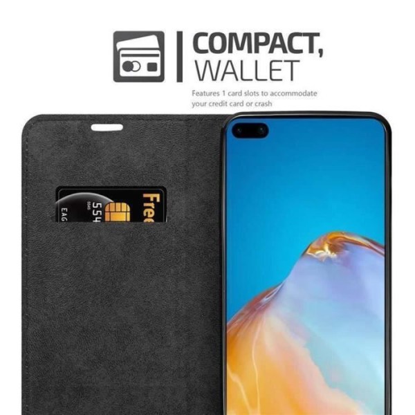 Coque - CADORABO - Huawei P40 - Syntetisk läder - Magnetstängning - Ställfunktion Svart