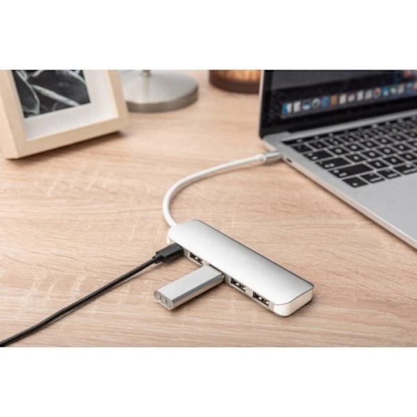 USB 3.1 Hub (Gen 1) - DIGITUS - DA-70242-1 - 4+1 portar med snabbladdningsport - Grå