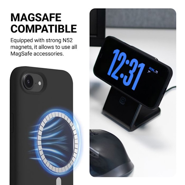 Coque för iPhone 16e MagSafe (beige sten) Crong Color Cover Magnetisk