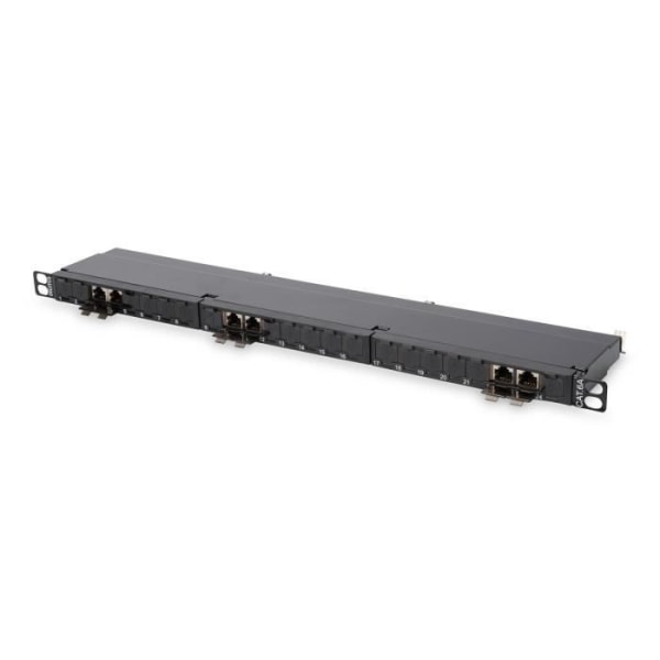 Patchpanel 24 portar CAT 6a Class EA Shielded 0.5U Black - DIGITUS