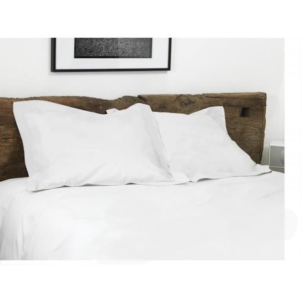 Set med 2 rektangulära örngott 100% bomull - Vit - 50x70 cm Vit