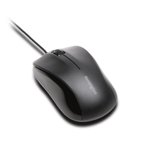 ValuMouse datormus - Kensington - Optisk - 3 knappar - Kabelansluten - Svart