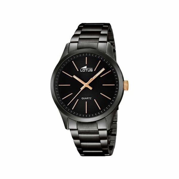Klocka - Lotus - L18162-2 - Minimalistisk - Svart - Analog Svart