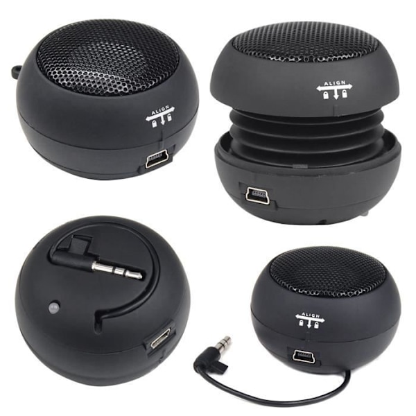 Mini portabel högtalare - TRIXES - Förlängbar bas - 6h batteritid - Kablanslutning - Kompakt design