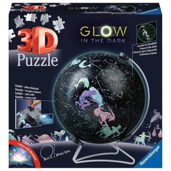 Phosphorescent Globe 3D-pussel - Ravensburger - 180 bitar - Vetenskap och rymd Flerfärgad