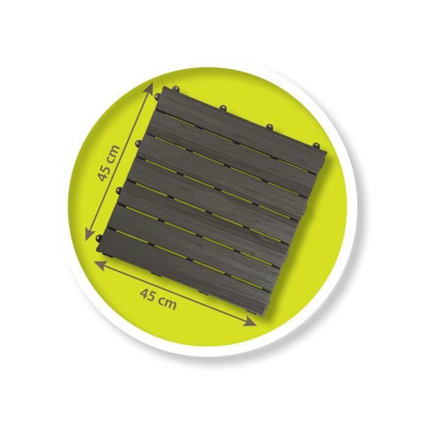 Smoby - Set med 6 plattor - Husgolv - 45x45cm - Träeffekt - Anti-UV - 100 % återvunnen och återvinningsbar plast -