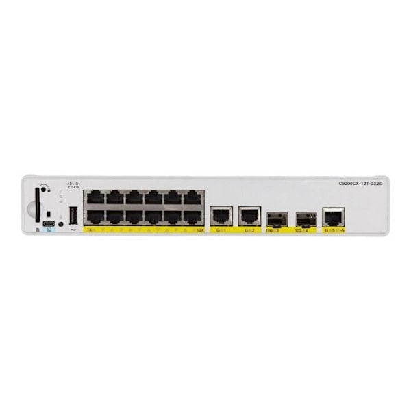 Cisco Catalyst 9200CX Switch - Nätverk - Kompakt - 12 portar - Managed - Rackmonterbar