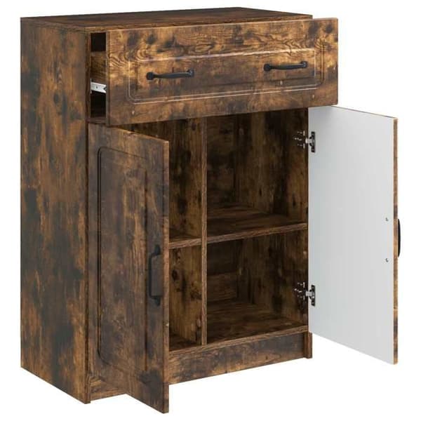 vidaXL Buffé Rökig ek 66 x 34,5 x 87 cm Ingenjörsträ 895790