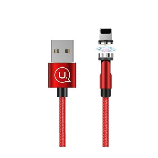 USAMS 1 m Magnetisk Lightning-kabel Snabbladdning Röd