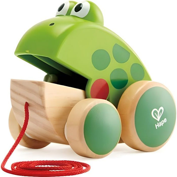 HAPE - Trädragleksak - E0361 - Groda att gå Beige