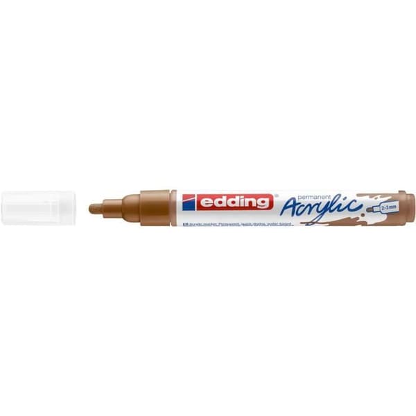 Set med 10 medelstora akrylmärkare 5100 hasselnöt 2-3 mm