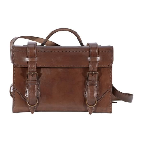 Läderväska - Miltec - Rigid Musette - Brun - 31 x 22 x 18 cm - Justerbar axelrem kastanj