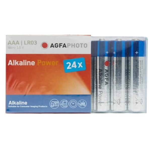 Nya Agfaphoto Alkaline Batterier Aaa LR03 24 Batterier - Assorted