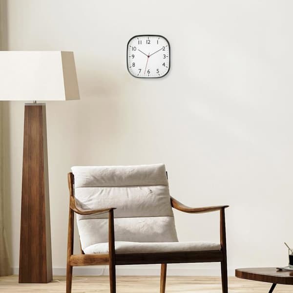 Tyst väggklocka - TFA Dostmann - 28 cm - Svart - Modern design - Analog - Röd sekundvisare