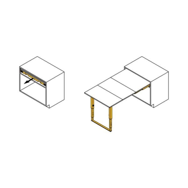 Emuca hardware Slide for Party utdragbart bord, borstat rostfritt stål, aluminium