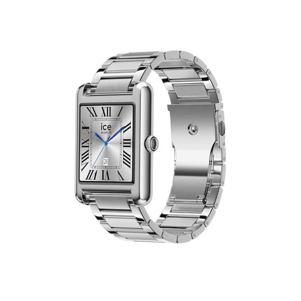 Ice Watch ICE smart TK 2.0 Rektangulär 1,41" Silver — Smartklocka med stålarmband, AMOLED, IP68