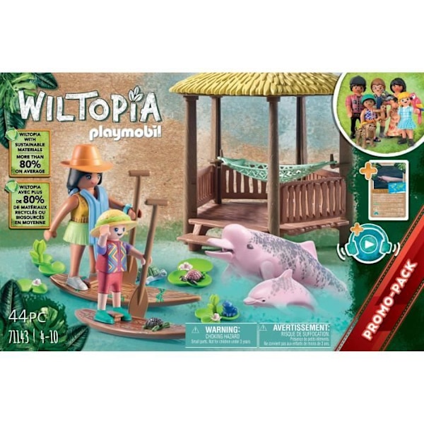 PLAYMOBIL - 71143 - Wiltopia - Paddelbrädor och rosa delfiner Flerfärgad