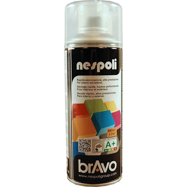 Lackspray - NESPOLI - Färglös glansig - 400mL - Snabbtorkande - Universal Strålande färglös