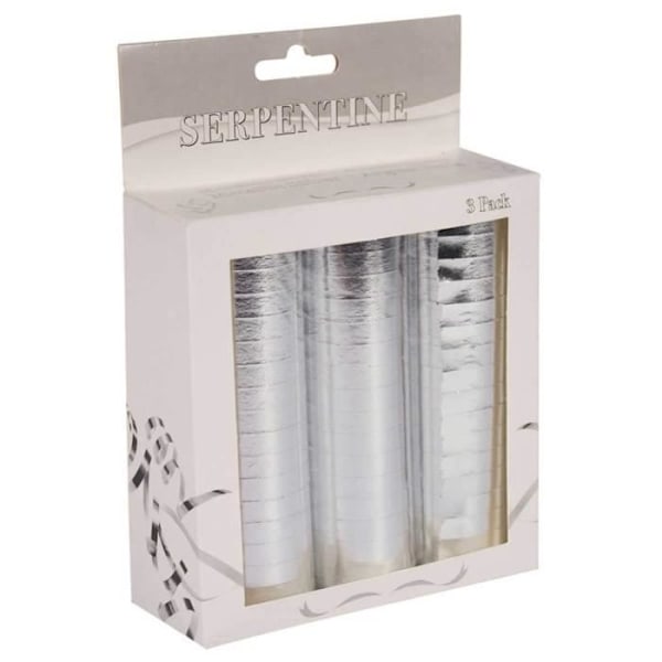 Serpentiner - Folat - 22751 - Metallisk silver - Sats om 3 - 4 m längd Silverfärgad, gyllene