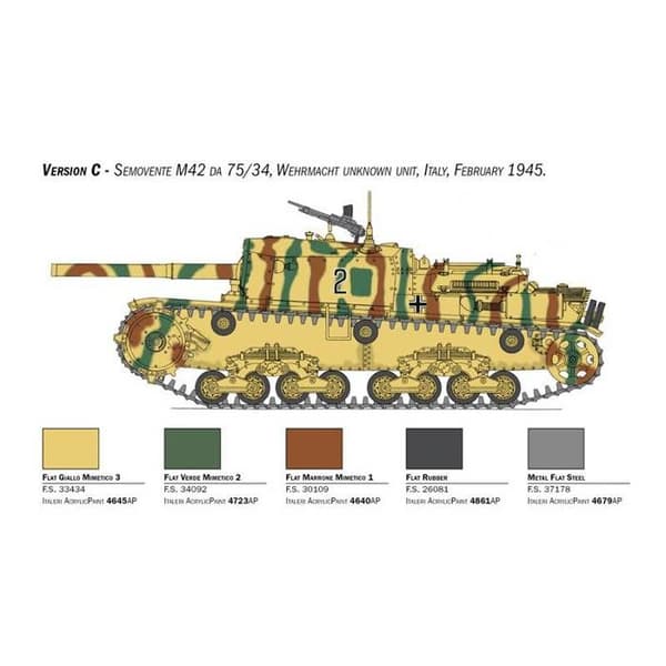 Semovente M42 med 75/34 Grönt och brunt