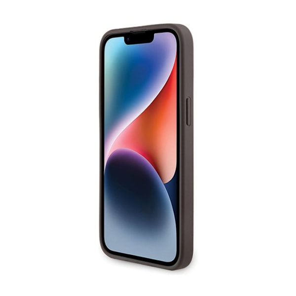 Etui för iPhone 15 Pro Max - Guess - 4G Collection - Läder Metall - Brun - MagSafe kastanj