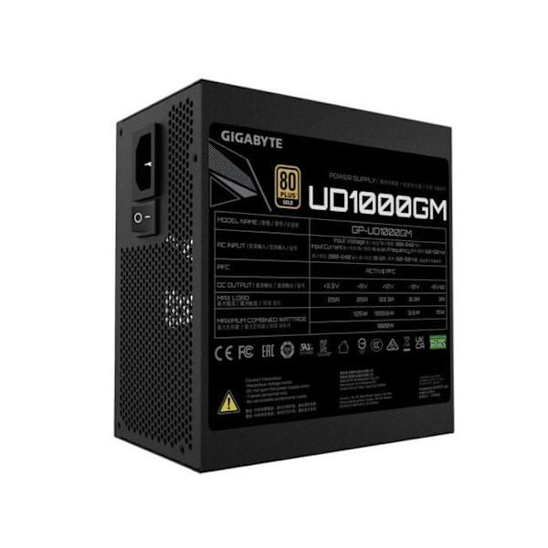 Gigabyte UD1000GM - 1000 W - 80 Plus Guld - Modulär